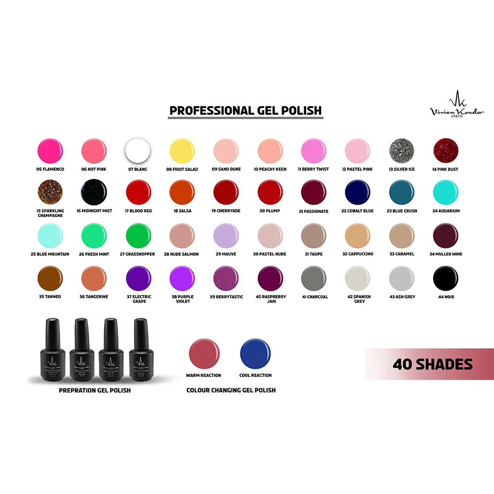Vivien Kondor Professional Gel Polish Set - Create Your Own Set with 4 Vibrant Shades