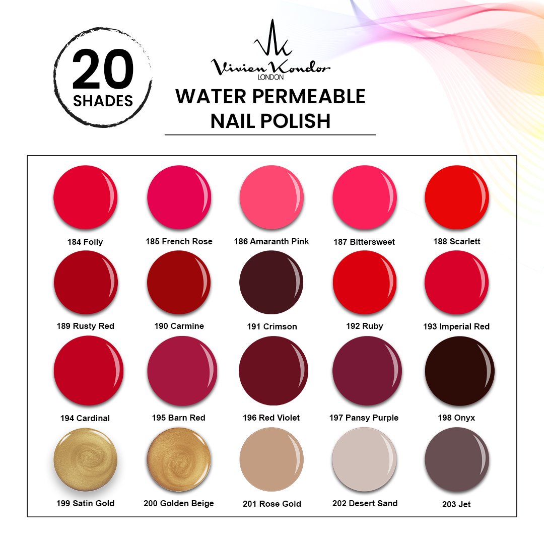 Crimson Vivien Kondor Water Permeable Nail Polish Vivien Kondor London