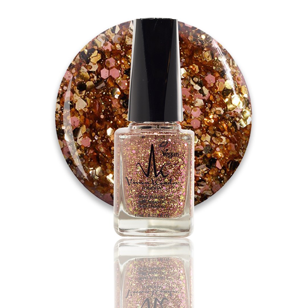 Argan care nail polish 03-Rose-Gold-Glitter