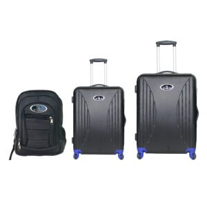 VK Travel Smart Black Rucksack + Cabin suitcase + Medium Suitcase