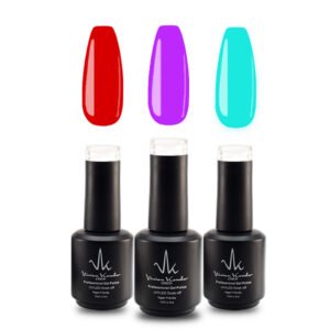 Vivien Kondor Gel Polish Trio (Blood Red + Purple Violet + Aquarium)