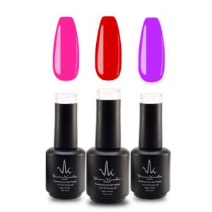 Professional Gel Polish Trio, Set Of 3(flamenco + Blood Red +Purple Violet)