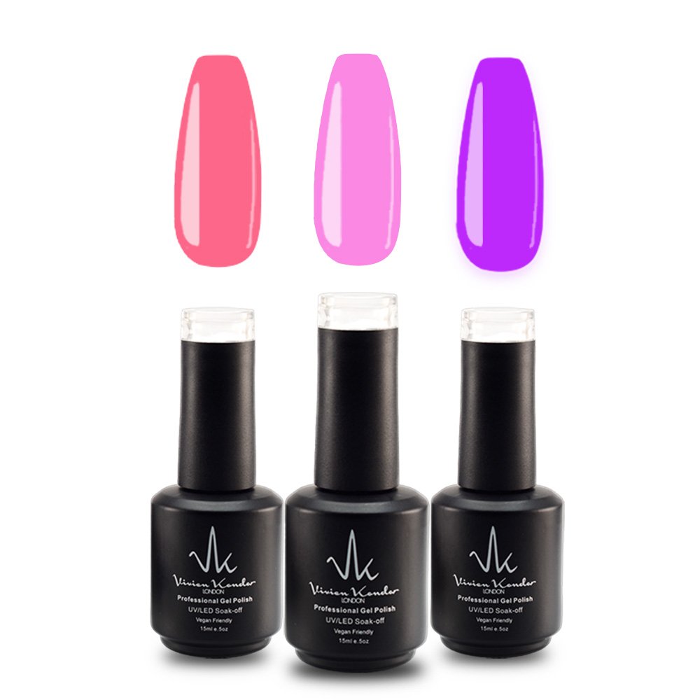 Gel Polish Trio (Hot Pink + Berry Twist +Purple Violet)
