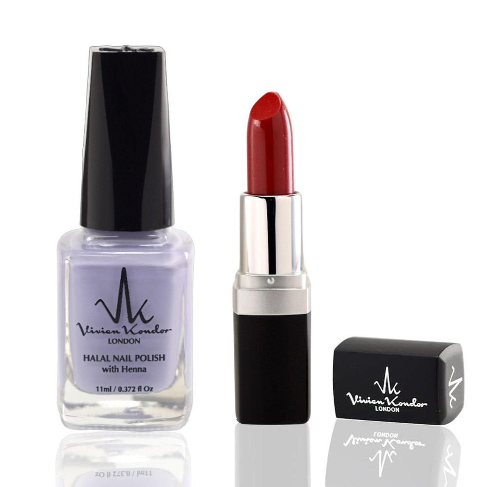 Combo Set Includes Nail polish (lavender)+ Lipstick (frosted toast)