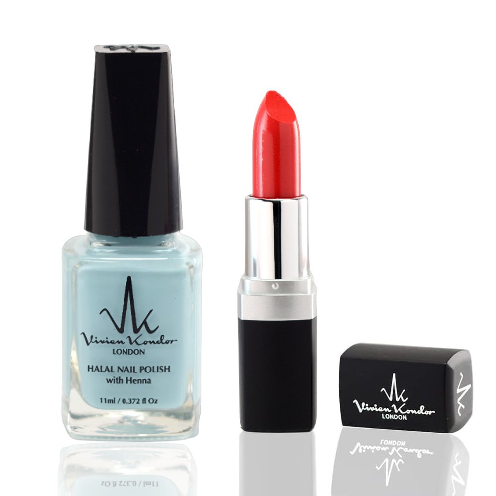 Combo set Nail Polish (Sky Blue) Creamy + Lipstick (Seduction)