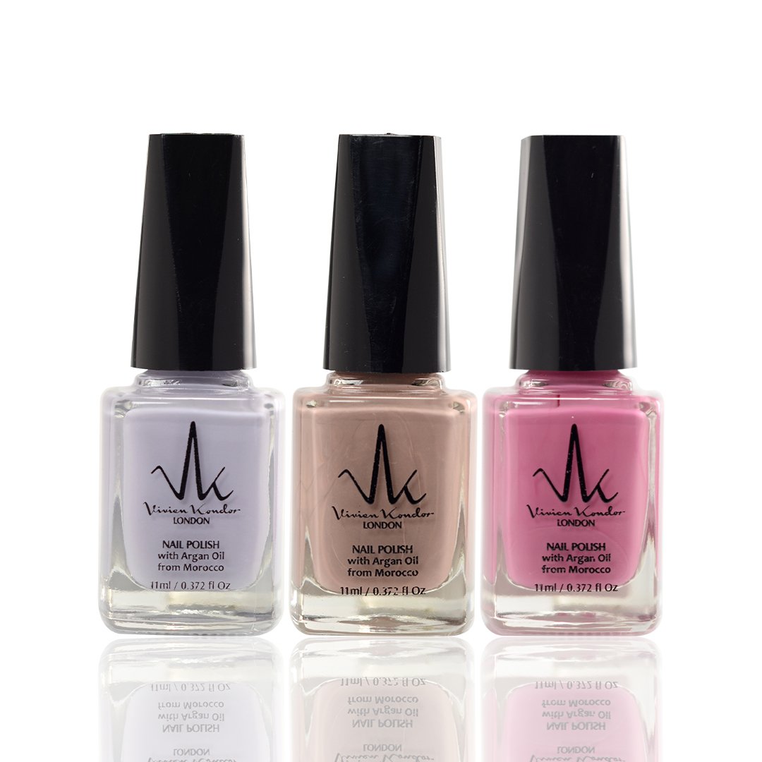 Valentines Trio Argan Care Nail Polish (Lilac Mauve, Lilac Whispers, Crushed Raspberry)