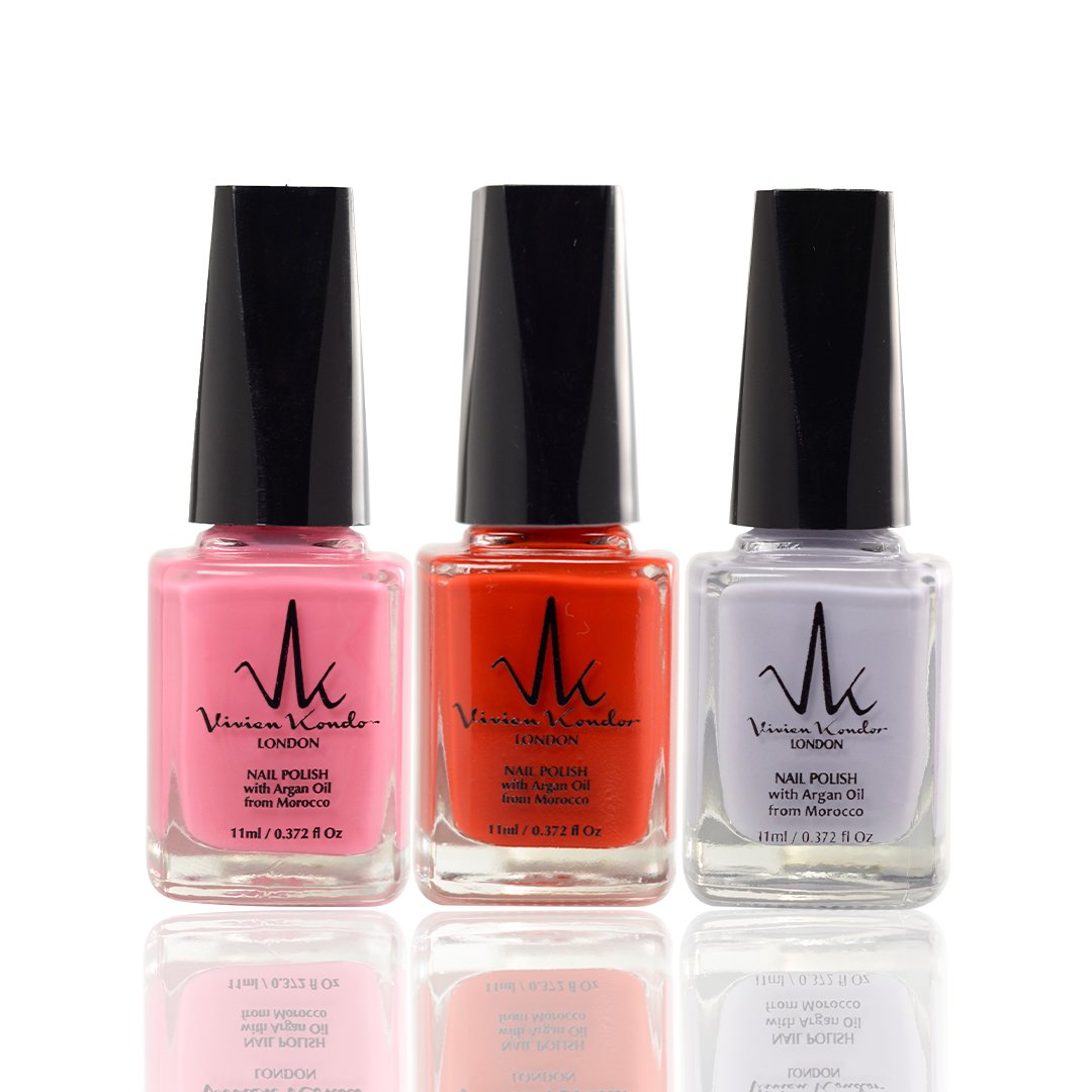 valentines trio Argan Care Nail Polish(Candy Pink, Hot Chilli, Lilac Whispers)