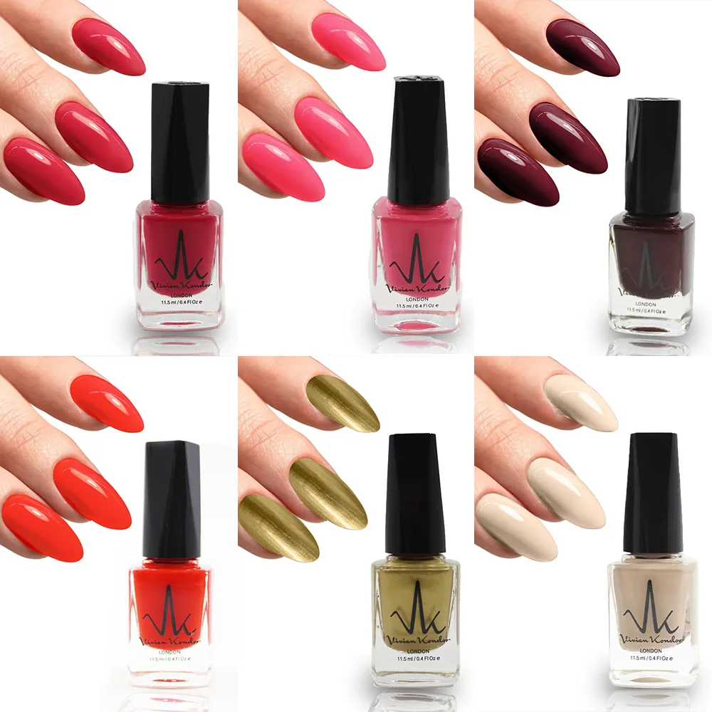 Box Set of 6 Water Permeable Nail Polishes - Vivien Kondor London - Image 4